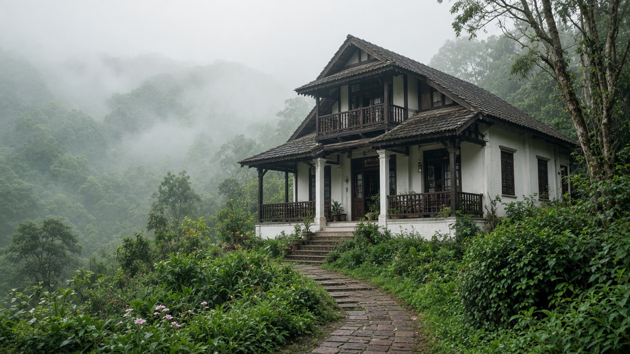 A bungalow garden on Penang Hill.